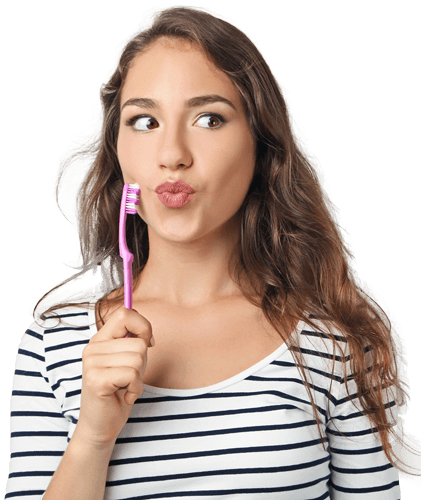 Girl Holding a Tooth Brush